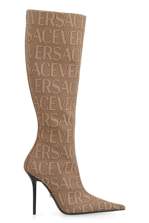 Fabric knee boots-1